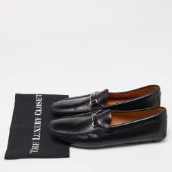 Prada Black Leather Slip On Loafers Size 42.5