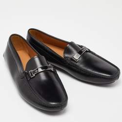 Prada Black Leather Slip On Loafers Size 42.5