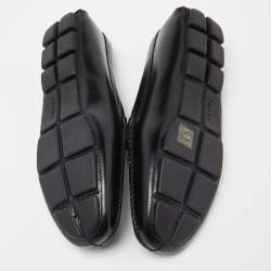 Prada Black Leather Slip On Loafers Size 42.5