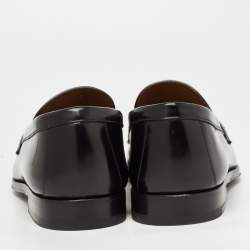 Pre Owned Prada Black Leather Penny Loafers Size 43