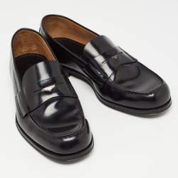 Pre Owned Prada Black Leather Penny Loafers Size 43