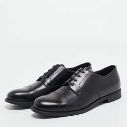 Prada Black Leather Lace Up Derby Size 40