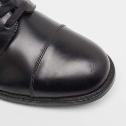 Prada Black Leather Lace Up Derby Size 41