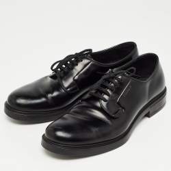 Prada Black Leather Lace Up Derby Size 42.5