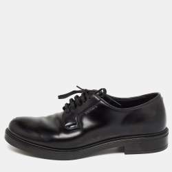 Prada Black Leather Lace Up Derby Size 42.5