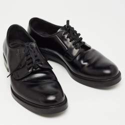 Prada Black Leather Lace Up Derby Size 42.5