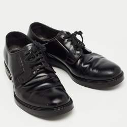 Prada Black Leather Lace Up Derby Size 41