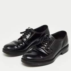 Prada Black Leather Lace Up Derby Size 41