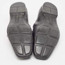 Pre Owned Prada Black Leather Square Toe Loafers Size 44