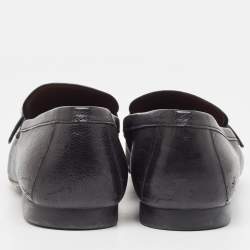 Pre Owned Prada Black Leather Square Toe Loafers Size 44