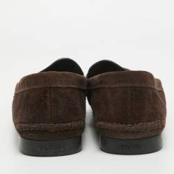 Pre Owned Prada Brown Suede Slip On Loafers Size 44