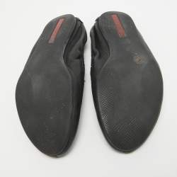 Prada Black Leather Scrunch Slip On Sneakers Size 44 