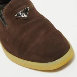 Prada Brown Suede Slip On Loafers Size 42