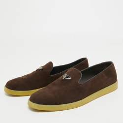 Prada Brown Suede Slip On Loafers Size 42