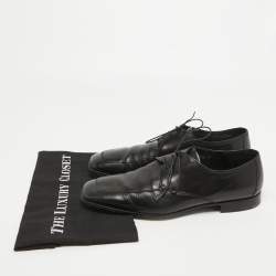 Prada Black Leather Lace Up Derby Size 43