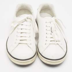 Prada White Leather Low Top Sneakers Size 41