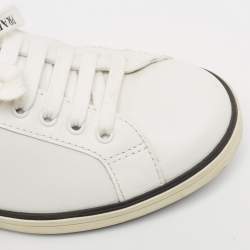 Prada White Leather Low Top Sneakers Size 41