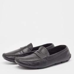 Prada Black Leather Slip On Loafers Size 42.5