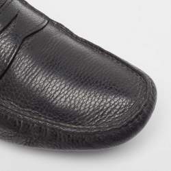 Prada Black Leather Slip On Loafers Size 42.5