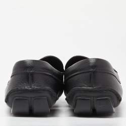Pre Owned Prada Black Leather Slip On Loafers Size 42.5
