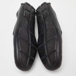 Pre Owned Prada Black Leather Slip On Loafers Size 42.5