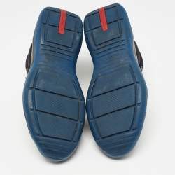 Prada Blue/Black Leather and Mesh Punta Ala  Sneakers Size 41