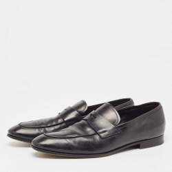 Prada Black Leather Slip On Loafers Size 44