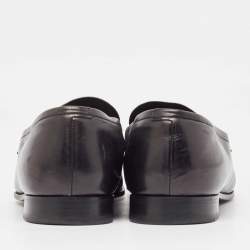 Prada Black Leather Slip On Loafers Size 44