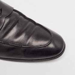 Prada Black Leather Slip On Loafers Size 44