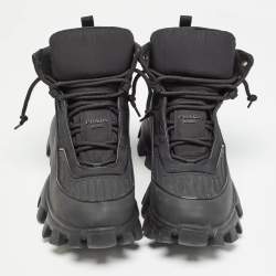 Prada Black Rubber and Nylon Cloudbust Thunder High Top Sneakers Size 45