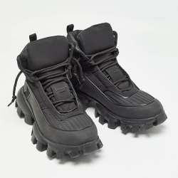 Prada Black Rubber and Nylon Cloudbust Thunder High Top Sneakers Size 45