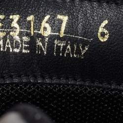 Pre Owned Prada Sport Black Mesh Lace and Leather Up Low Top Sneakers Size 39.5