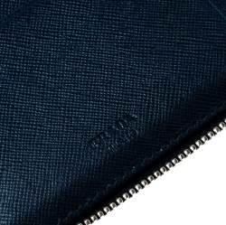 Pre Owned Prada Navy Blue Saffiano Leather Document Holder