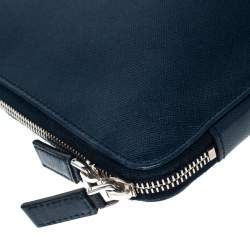 Pre Owned Prada Navy Blue Saffiano Leather Document Holder