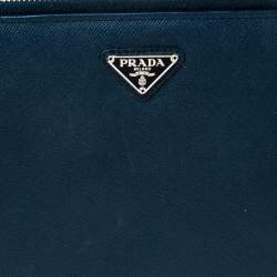 Pre Owned Prada Navy Blue Saffiano Leather Document Holder
