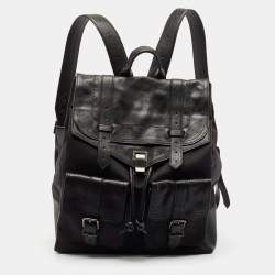 Proenza Schouler Black Leather and Nylon PS1 Backpack