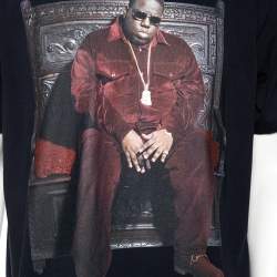 R13 Navy Blue Cotton Biggie Throne Curtis Printed Short Sleeve T-Shirt L