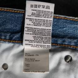 R13 Blue Denim Asymmetric Waist Frayed Edged Shorts M