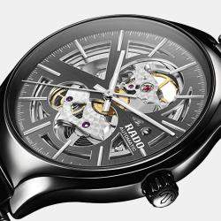 Rado Black Plasma High-Tech Ceramic True Open Heart R27510152 Men's Wristwatch 40 mm