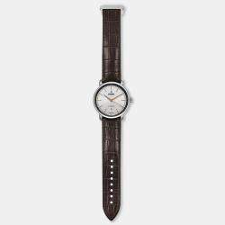 Rado Silver High-Tech Ceramic Leather Diamaster R14074086 Men's Wristwatch 41 mm