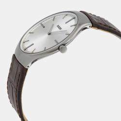 RADO True Thinline Silver Dial Brown Leather Men's Watch R27955105 39 mm