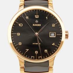 مملوكة مسبقًا Rado Black Ceramic PVD Coated Stainless Steel Centrix R30953152 Men's Wristwatch 38 mm
