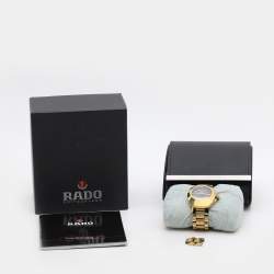 Pre Owned Rado Black Gold Tone Stainless Steel R12951153 Men's Wristwatch 35 mm