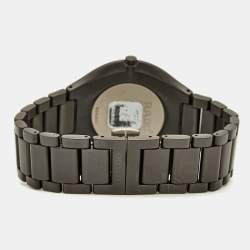 Pre Owned Rado True Thinline R27011902 Brown Mother Of Pearl Dial Diamond High-Tech Ceramic Titanium Men's Wristwatch 39 mm