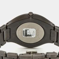 Pre Owned Rado True Thinline R27011902 Brown Mother Of Pearl Dial Diamond High-Tech Ceramic Titanium Men's Wristwatch 39 mm