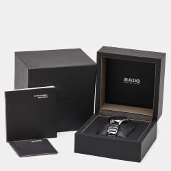 Pre Owned Rado True Round R27238162 Black Dial High-Tech Ceramic Titanium Men's Wristwatch 40 mm