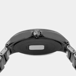 Pre Owned Rado True Round R27238162 Black Dial High-Tech Ceramic Titanium Men's Wristwatch 40 mm