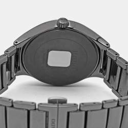 Pre Owned Rado True Round R27238162 Black Dial High-Tech Ceramic Titanium Men's Wristwatch 40 mm