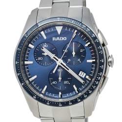 مملوكة مسبقًا Rado Blue Stainless Steel HyperChrome R32259203 Chrono Men's Wristwatch 44 mm