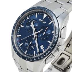 مملوكة مسبقًا Rado Blue Stainless Steel HyperChrome R32259203 Chrono Men's Wristwatch 44 mm
